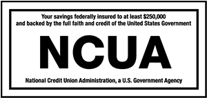 Your savings federally insured to at least $250,000 and backed by the full faith and credit of the United States Government